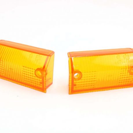 Autobianchi A112 6-7 serie front turn lights lenses orange left right